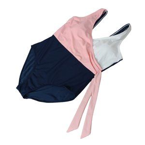 Ynique Colour Block Side Tie One Piece Bathing Suit